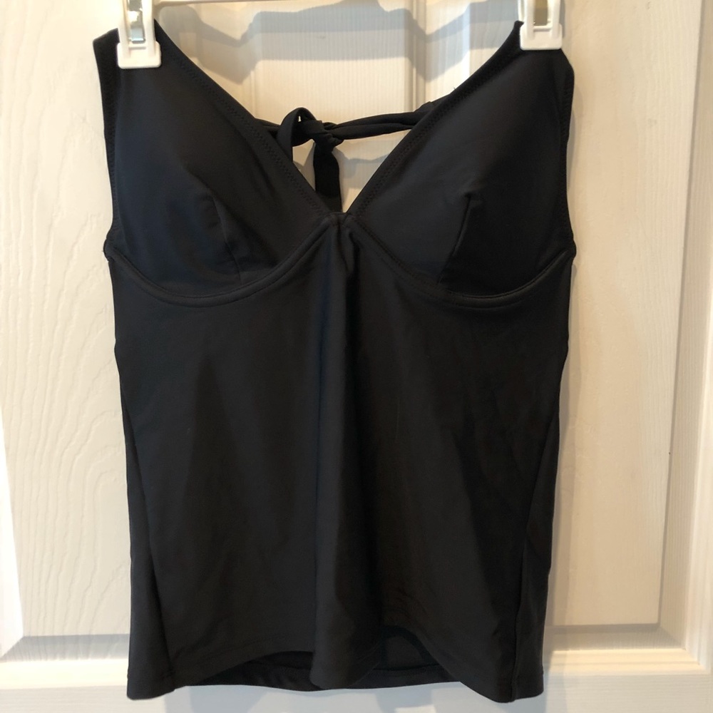 Black halter tankini top Swim